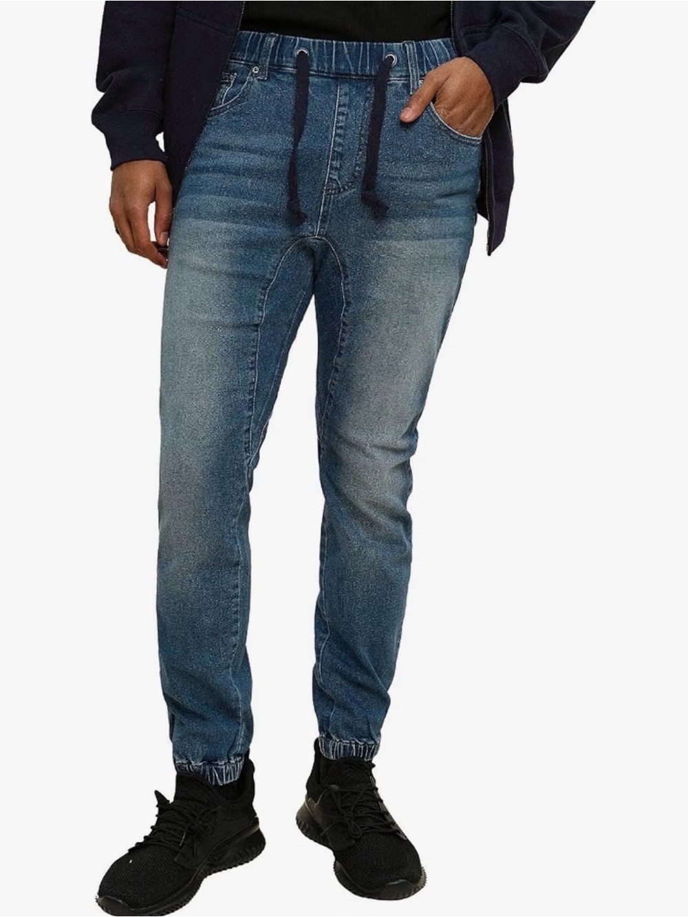 Victorious LA Men Denim Joggers S Drop Crotch Blue Jeans Streetwear Y2K Grunge